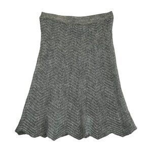 Costume National Wool Mohair Knee Length Skirt‎ Gray Size Small Preppy Old Money